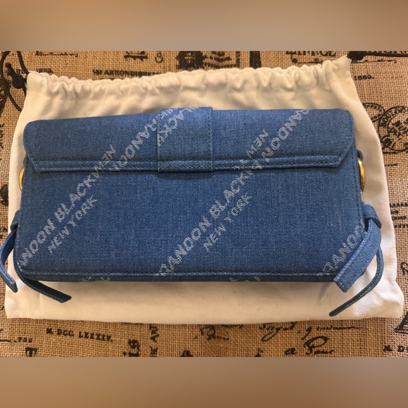 New Condition, Brandon Blackwood Medium Nia Bag Monogram Denim - Picture 5 of 10